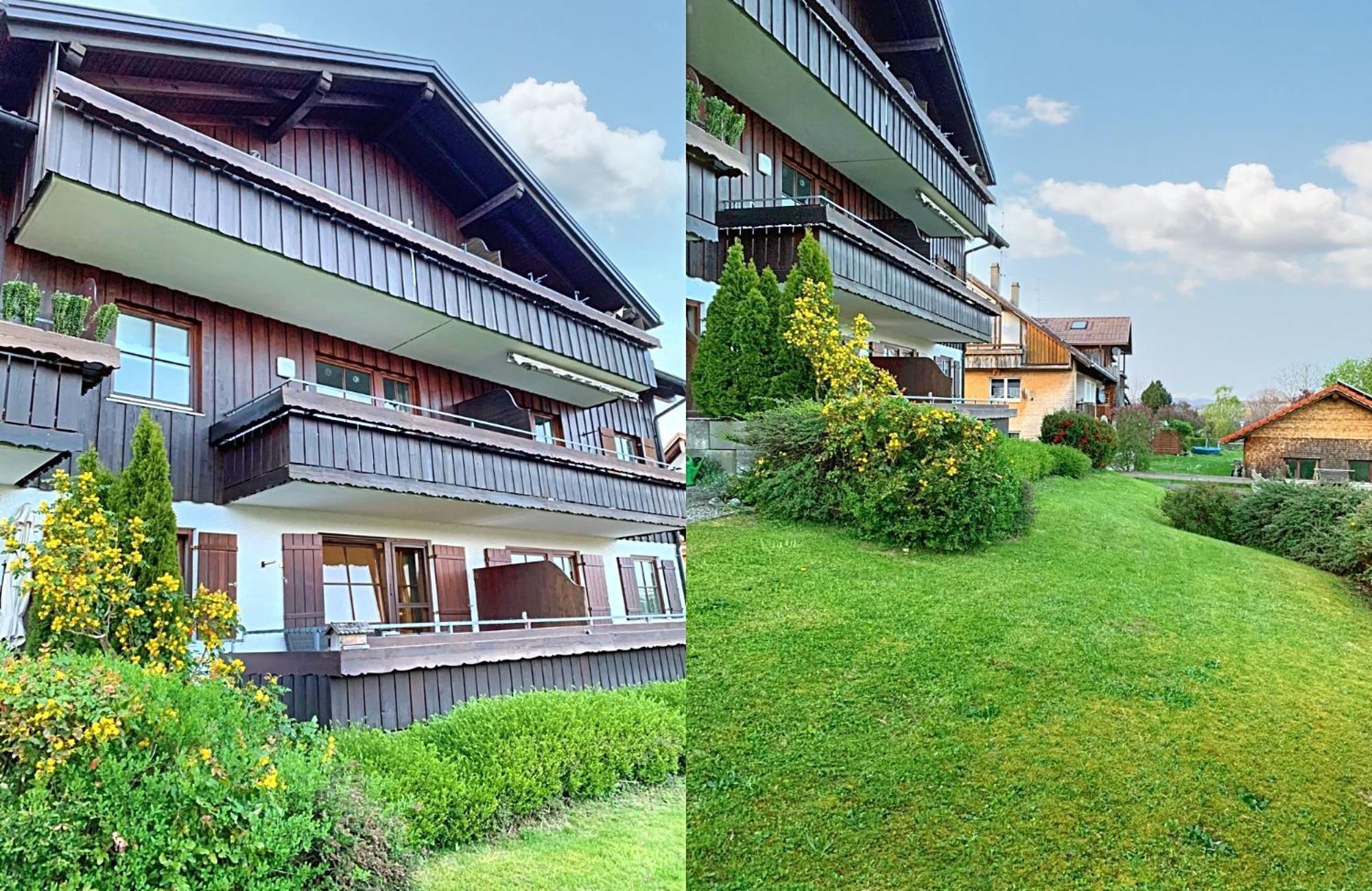 Lindners Hideaways - Bergnest Lodge - Bergblick Fewo 6 Pers Balkon Garten Hund Ski Unterkunft Luftkurort Oberreute Naehe Buchenegger Wasserfaelle Eistobel Bodensee Ngoại thất bức ảnh