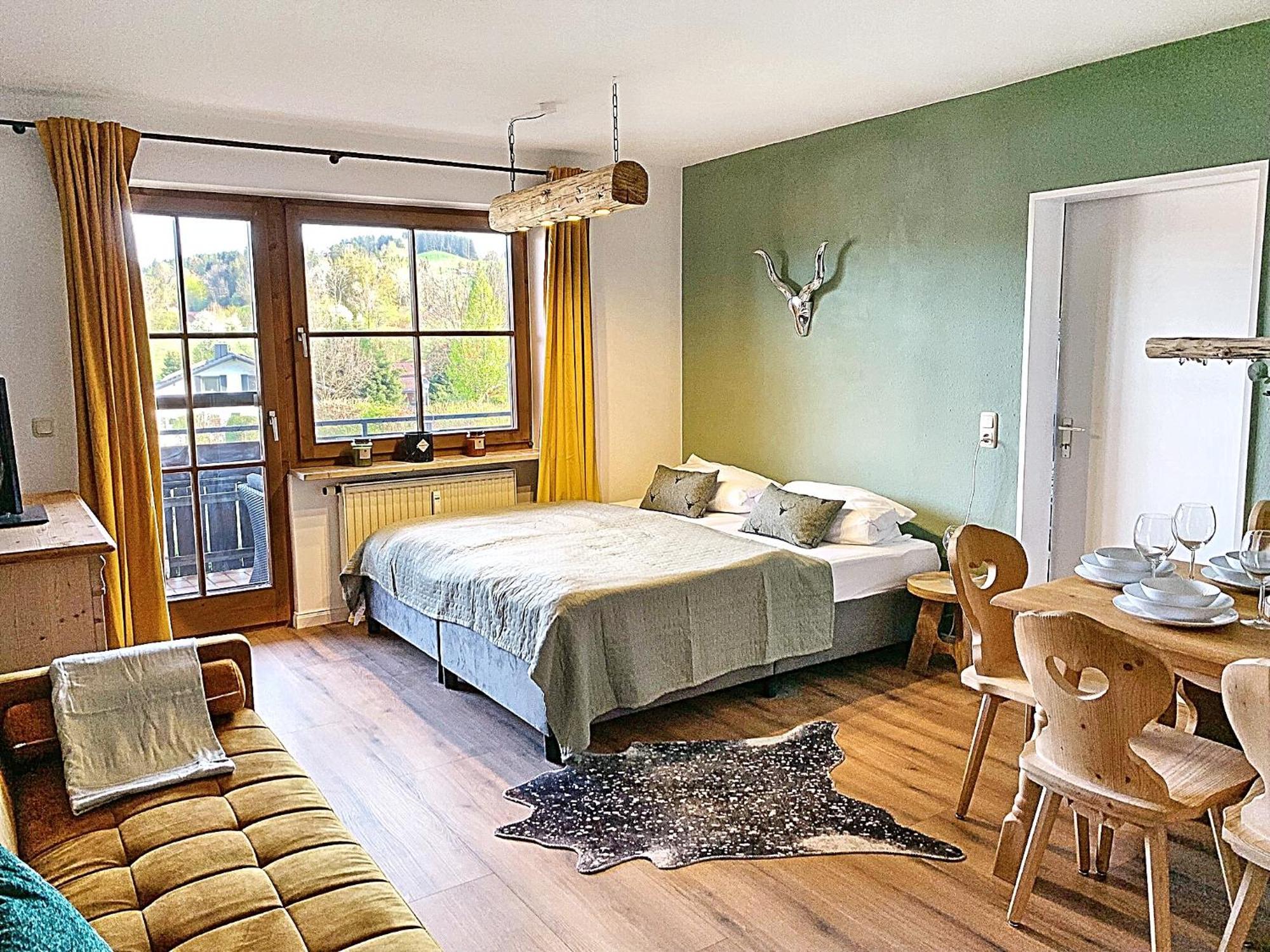 Lindners Hideaways - Bergnest Lodge - Bergblick Fewo 6 Pers Balkon Garten Hund Ski Unterkunft Luftkurort Oberreute Naehe Buchenegger Wasserfaelle Eistobel Bodensee Ngoại thất bức ảnh